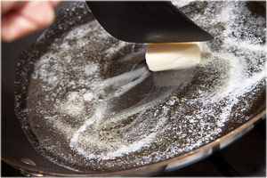 melt the butter in the oil